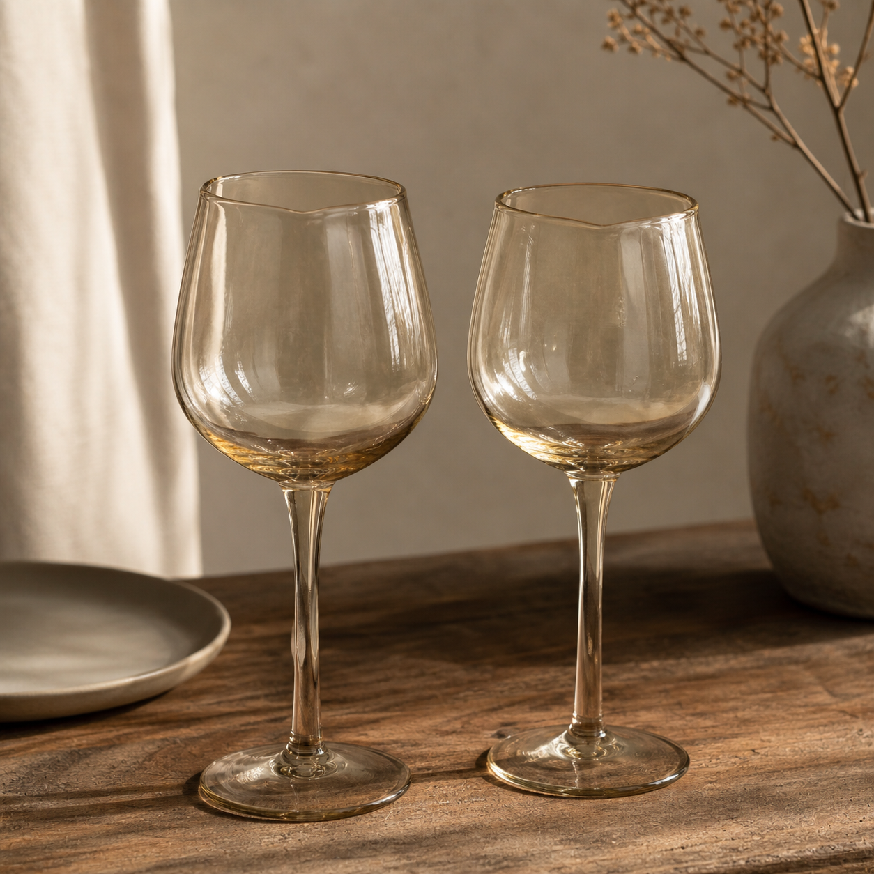 Sundown Hand-Blown Wine Glasses